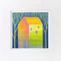 Small Abstract House Acrylic Painting on Canvas (13 x 13 cm)