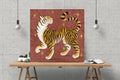 Tiger Acryl auf Leinwand  Malerei Original Kunst 50 x 50cm, Wandkunst  Kunst Original Acrylbild Kunstwerk Bunte Malerei