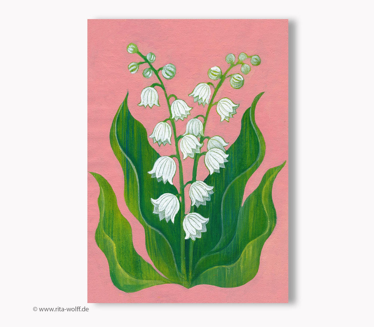 Maiglöckchen Druck Poster Fine Art Print Blume A4 Kunstposter Malerei  Wohndekoration