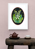 Maiglöckchen Druck Poster Fine Art Print Blume A4 Kunstposter Malerei  Wohndekoration