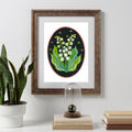 Maiglöckchen Druck Poster Fine Art Print Blume A4 Kunstposter Malerei  Wohndekoration