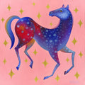 Pferd rosa Print  Kunst Druck, Print von Original Acrylbild