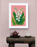 Maiglöckchen Druck Poster Fine Art Print Blume A4 Kunstposter Malerei  Wohndekoration