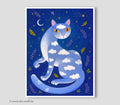 Art Print, Katze, Posrer, Druck, Print von Original Acrylbild, Kunstposter, A4