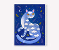Art Print, Katze, Posrer, Druck, Print von Original Acrylbild, Kunstposter, A4