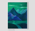 Abstract Mountains Painting, Original Acrylic Landscape Wall Art, 12x16