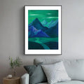 Abstract Mountains Painting, Original Acrylic Landscape Wall Art, 12x16