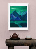 Abstract Mountains Painting, Original Acrylic Landscape Wall Art, 12x16