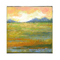 Small Abstract Landscape Painting on Canvas, Modern Wall Art 20x20cm. (8x8in)