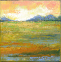 Small Abstract Landscape Painting on Canvas, Modern Wall Art 20x20cm. (8x8in)