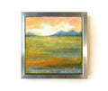 Small Abstract Landscape Painting on Canvas, Modern Wall Art 20x20cm. (8x8in)