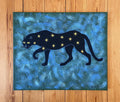 Sternenpanther Acryl auf Leinwand  Malerei Original Kunst 50 x 60cm, Wandkunst  Kunst Original Acrylbild Kunstwerk Bunte Malerei