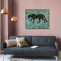 Sternenpanther Acryl auf Leinwand  Malerei Original Kunst 50 x 60cm, Wandkunst  Kunst Original Acrylbild Kunstwerk Bunte Malerei