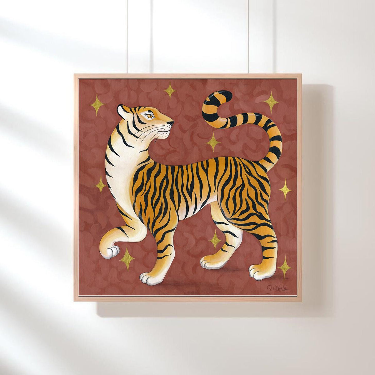 Tiger Acryl auf Leinwand  Malerei Original Kunst 50 x 50cm, Wandkunst  Kunst Original Acrylbild Kunstwerk Bunte Malerei