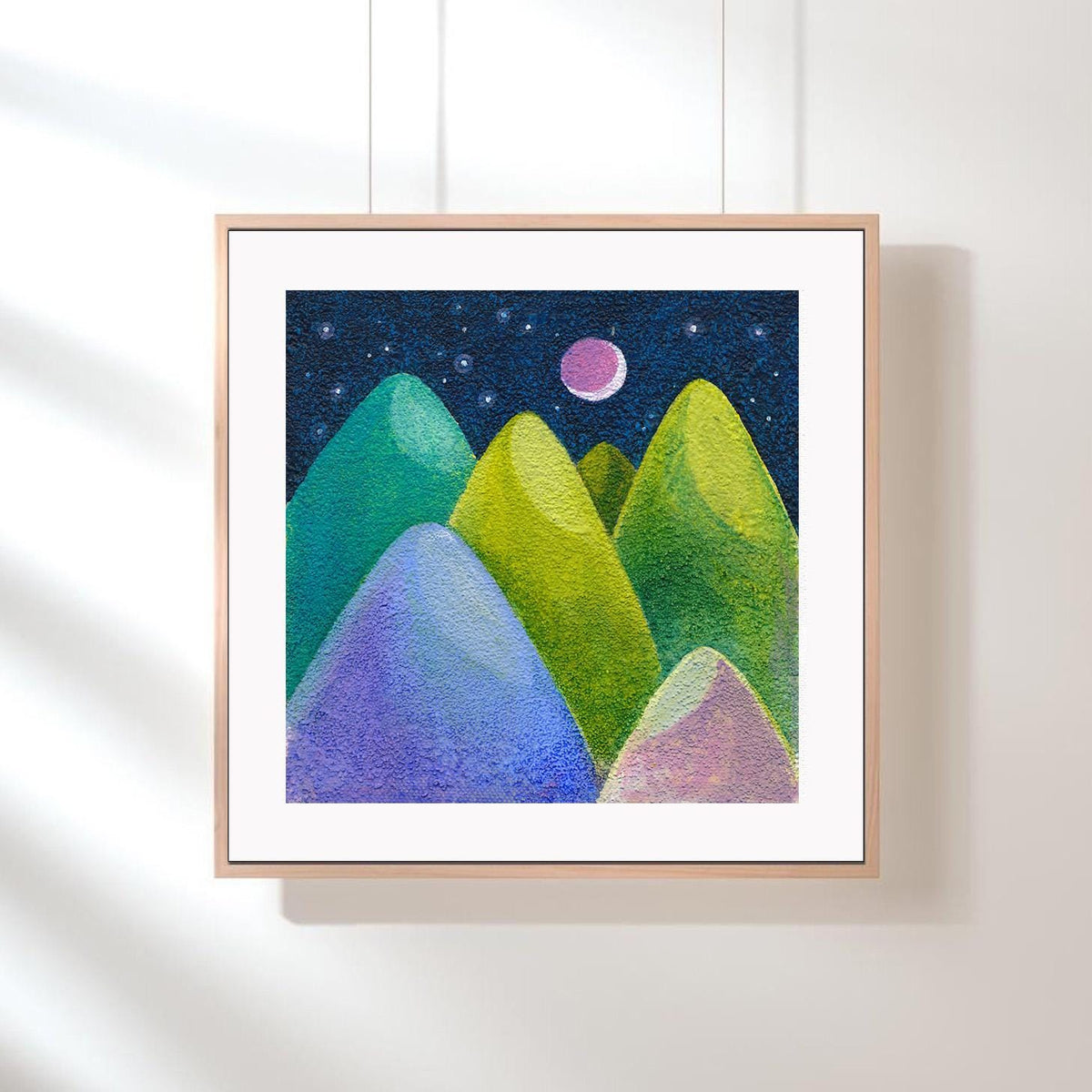 Original Mountain Acrylic Painting, Abstract Landscape Art (5.1"x5.1")