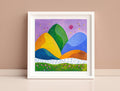 Original Mountains Acrylic Painting on Canvas - Small Abstract Landscape