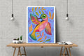 Kolibri Vögel  Original Kunst Tier Kunstwerk Kolibri Acryl Originalgemälde 30x 40cm  Wand Kunst Dekor Kunst Bunte Vogel