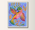Kolibri Vögel  Original Kunst Tier Kunstwerk Kolibri Acryl Originalgemälde 30x 40cm  Wand Kunst Dekor Kunst Bunte Vogel