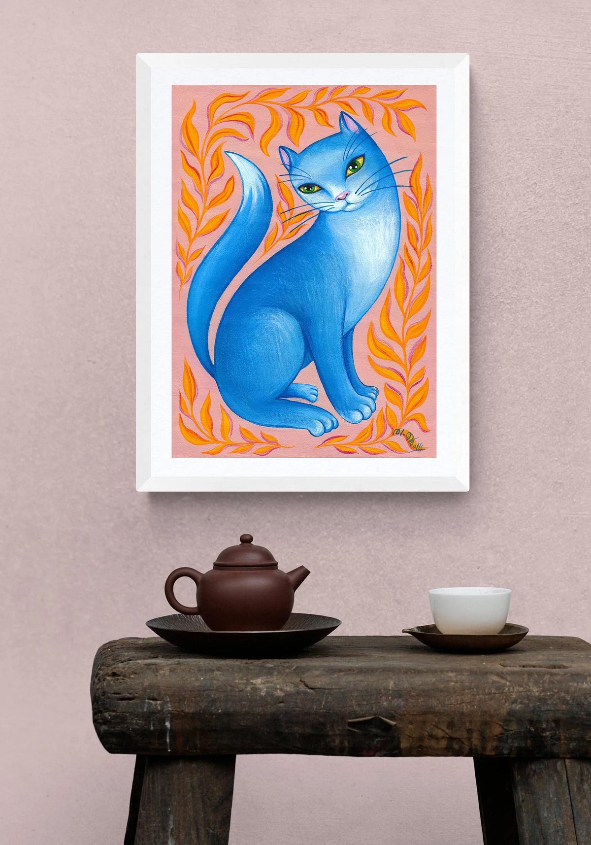 Art Print, Katze, Posrer, Druck, Print von Original Acrylbild, Kunstposter, A4