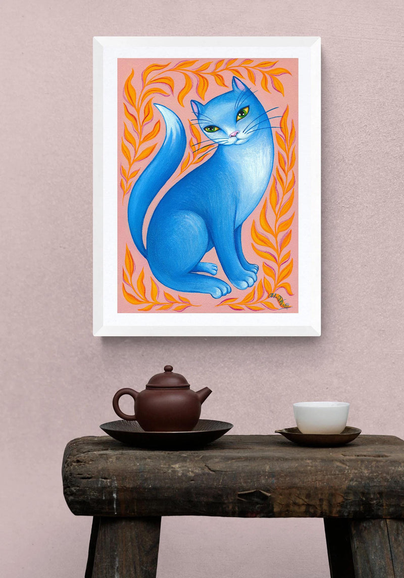 Art Print, Katze, Posrer, Druck, Print von Original Acrylbild, Kunstposter, A4
