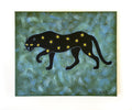 Sternenpanther Acryl auf Leinwand  Malerei Original Kunst 50 x 60cm, Wandkunst  Kunst Original Acrylbild Kunstwerk Bunte Malerei