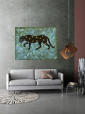 Sternenpanther Acryl auf Leinwand  Malerei Original Kunst 50 x 60cm, Wandkunst  Kunst Original Acrylbild Kunstwerk Bunte Malerei