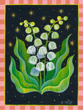 Maiglöckchen Original 40x50 cm auf Leinwand auf Karton,  Acrylgemälde Botanische Kunst