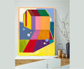 House Original Acrylic painting on Paper small Abstract Painting 30 x 40 cm