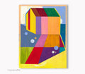 House Original Acrylic painting on Paper small Abstract Painting 30 x 40 cm