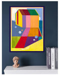 House Original Acrylic painting on Paper small Abstract Painting 30 x 40 cm