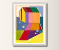 House Original Acrylic painting on Paper small Abstract Painting 30 x 40 cm