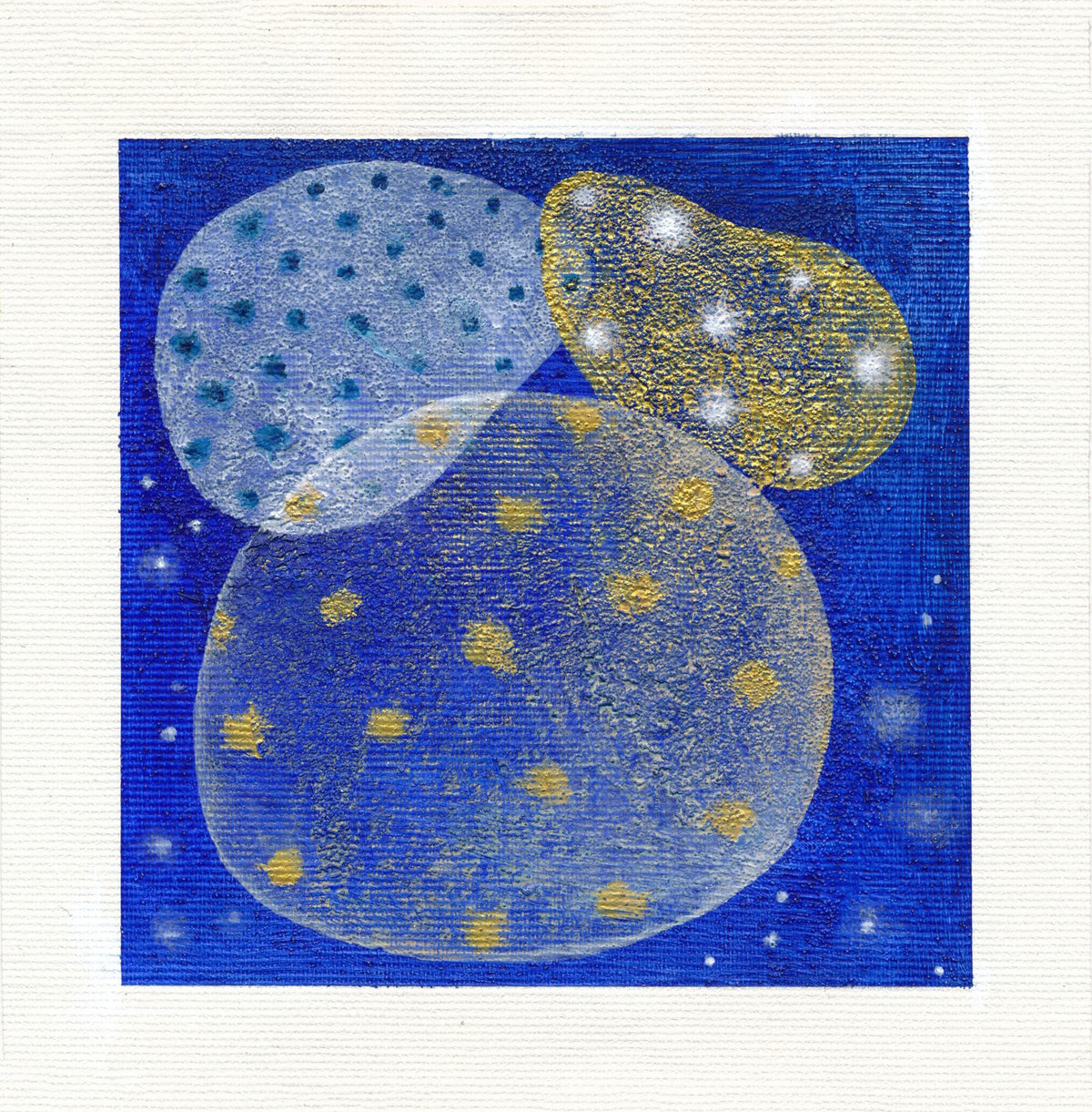 Small Abstract Acrylic Painting,13x13cm in a passe-partout Original Art