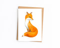 Kunstkarte Aquarell Fuchs Postkarte A6, Handgemalte Illustration, Minimalistische Tierkunst, Kunstkarte