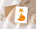 Kunstkarte Aquarell Fuchs Postkarte A6, Handgemalte Illustration, Minimalistische Tierkunst, Kunstkarte