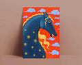 Pferd Poster, Pferdebild, Kunstdruck, Postkarte A6, Pferde Illustration, buntes Pferd, Pferd Kunst, Wanddeko, Geschenk Pferdeliebhaber