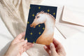 Pferd Poster Pferdebild Kunstdruck Postkarte A6 Pferde Illustration Sternenhimmel Pferd Geschenk Pferdeliebhaber Wanddeko