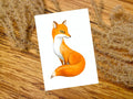 Kunstkarte Aquarell Fuchs Postkarte A6, Handgemalte Illustration, Minimalistische Tierkunst, Kunstkarte
