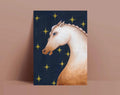 Pferd Poster Pferdebild Kunstdruck Postkarte A6 Pferde Illustration Sternenhimmel Pferd Geschenk Pferdeliebhaber Wanddeko