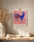 Pferd rosa Print  Kunst Druck, Print von Original Acrylbild