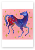 Pferd rosa Print  Kunst Druck, Print von Original Acrylbild