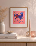 Pferd rosa Print  Kunst Druck, Print von Original Acrylbild
