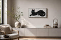Schwarze Katze – Original Katzenbild, Acryl auf Leinwand, 20 × 40 cm, moderne Tierkunst, handgemalte Wanddekoration