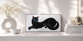 Schwarze Katze – Original Katzenbild, Acryl auf Leinwand, 20 × 40 cm, moderne Tierkunst, handgemalte Wanddekoration