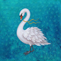 Weißer Schwan – Original Acrylgemälde 20×20 cm | Naive Vogelkunst auf Leinwand