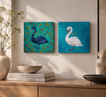 Weißer Schwan – Original Acrylgemälde 20×20 cm | Naive Vogelkunst auf Leinwand