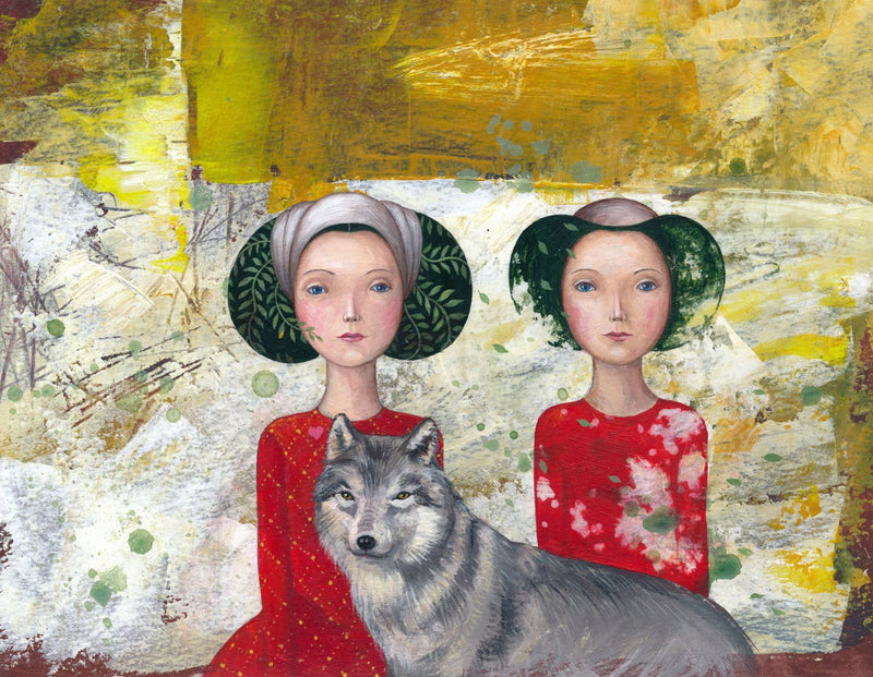 Wolf Kunst Poster Druck Kunstdruck Illustration  Art Print