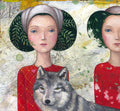 Wolf Kunst Poster Druck Kunstdruck Illustration  Art Print