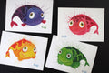 Postkarte Fisch Goldfisch Aquarell Postkarte
